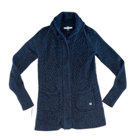 Smartwool Hesperus Wool Cable Knit Full-Zip Cardigan Sweater Women's XS Blue - Picture 1 of 6